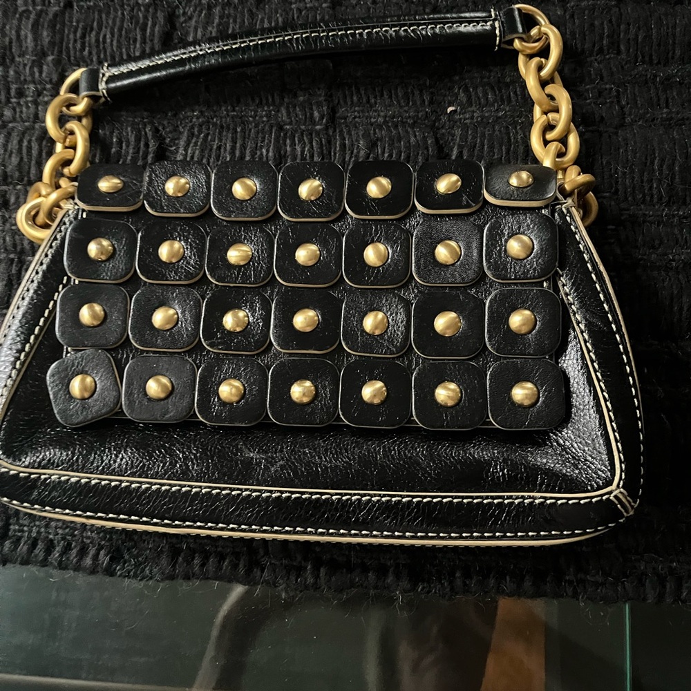 Black and Gold Studded Handbag